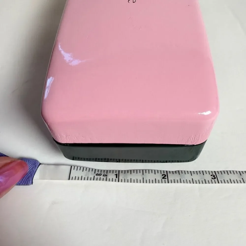 Kate Spade NY Pink Green Hard Eyeglass Case Sunglasses Holder Logo